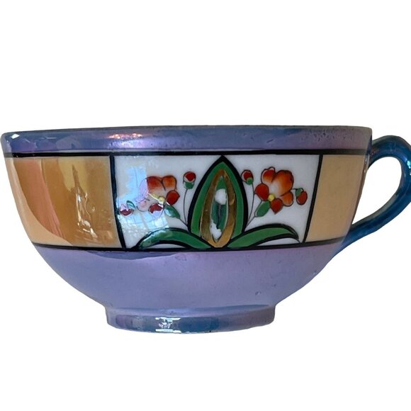 Vintage Lusterware Teapot and Tea Cups Hand Painted in Japan - Picture 15 of 15